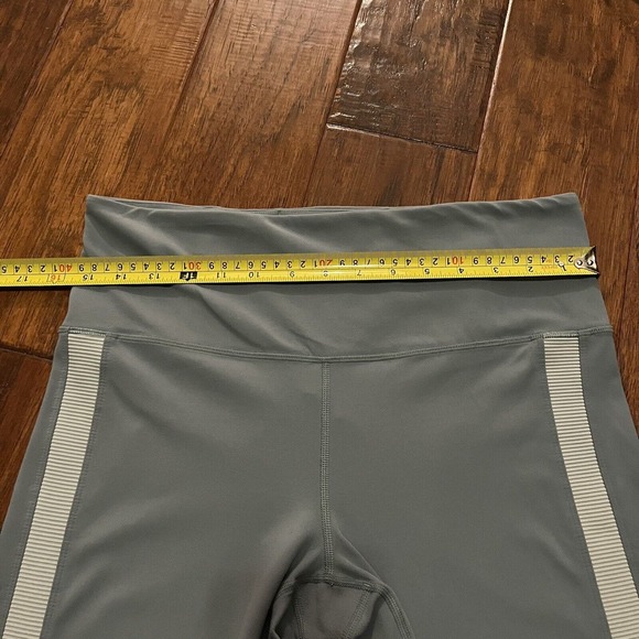 Athleta Leggings Large Elation Rib Trim 7/8 Length Tight Coastal Gray - Picture 7 of 8